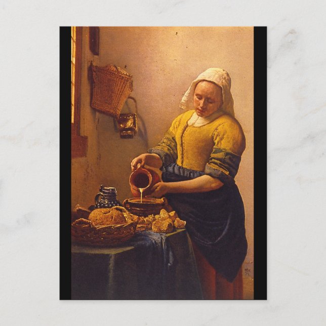 Kuchenmagd', Jan Vermeer_Dutch styr Vykort (Framsida)