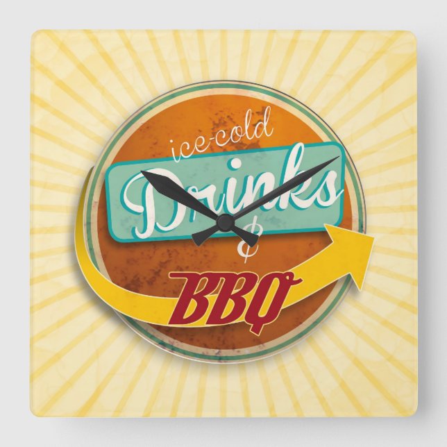 Küchenuhr im 50er-Jahre-Stil Fyrkantig Klocka (Framsida)