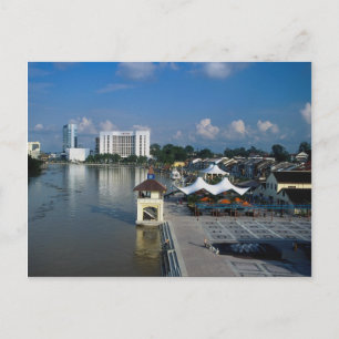 Kuching, huvudstad i Sarawak, Malaysia Vykort