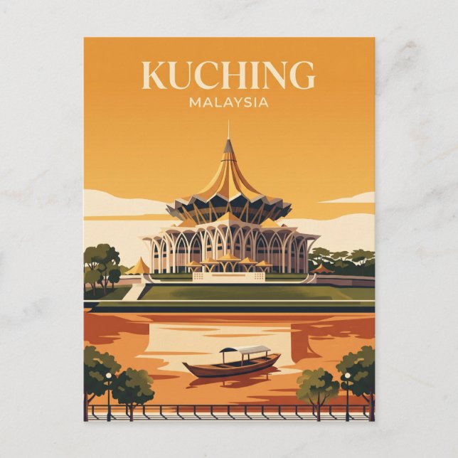 Kuching Waterfront Malaysia Vykort (Framsida)