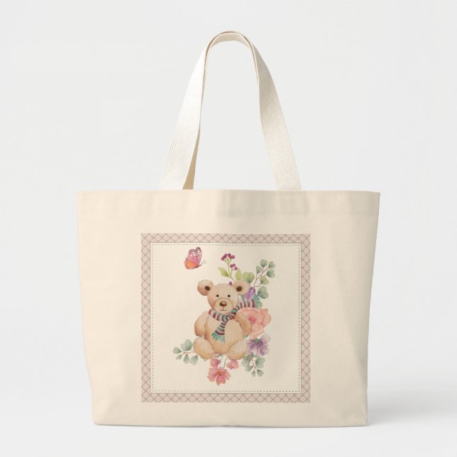 Kudd i blommor jumbo tygkasse (Framsidan)