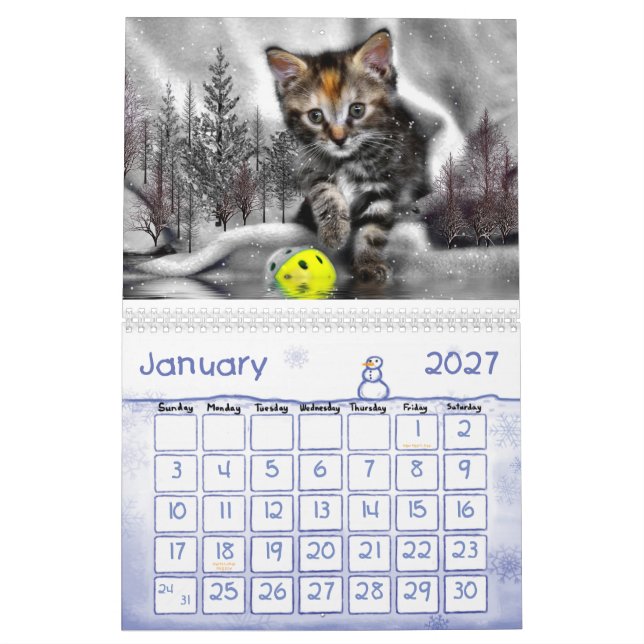 Kudda kattungar kalender (Jan 2027)