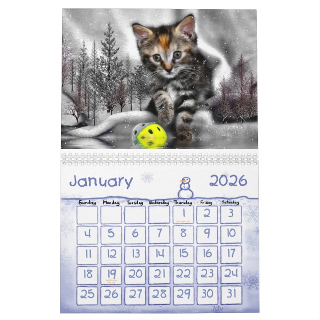 Kudda kattungar kalender (Jan 2026)