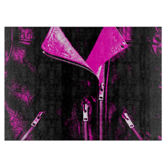 Kuddar av läder-Jacka-Rosa (Framsidan)