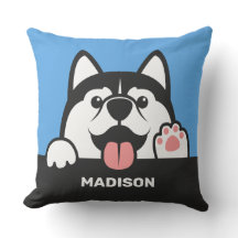 Kuddar för egna namn för Cute Siberian husky