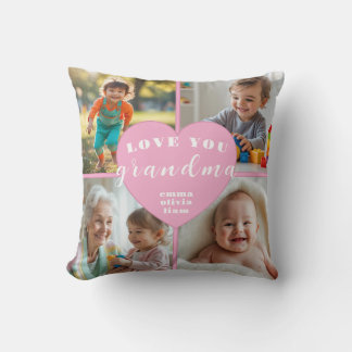 Kuddar med hjärtformat fotokollage till mormor