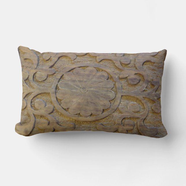 Kuddar Texturerad Teak trä Scroll Design (Framsida)