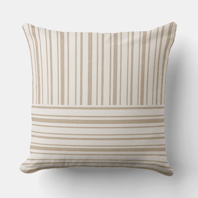 Kuddar - Tuscany randig beige design 2 (Framsida)