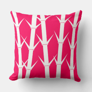 Kudde "Bamboo" - Vit/fuksia och fuksia/vit