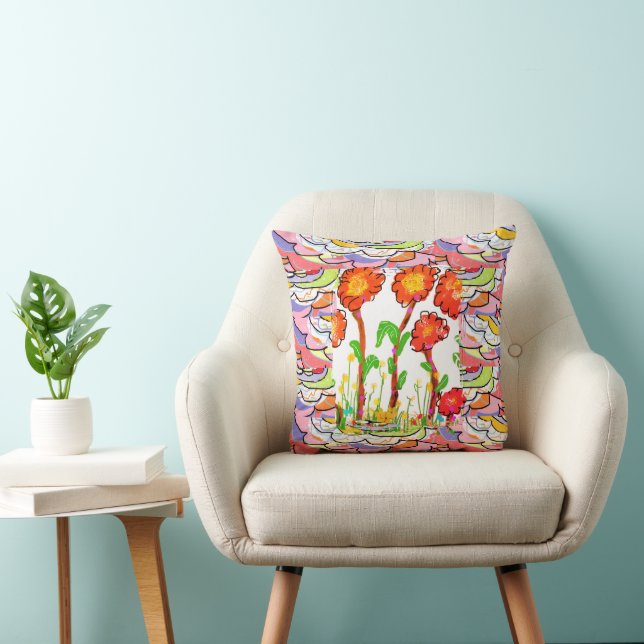 Kudde - Blommig Art Deco  (Stol)