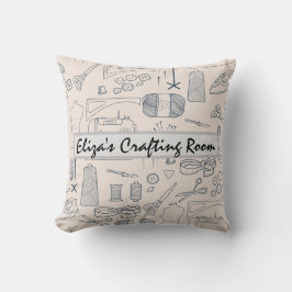 Kudde för Crafting Room. Redigerbar text