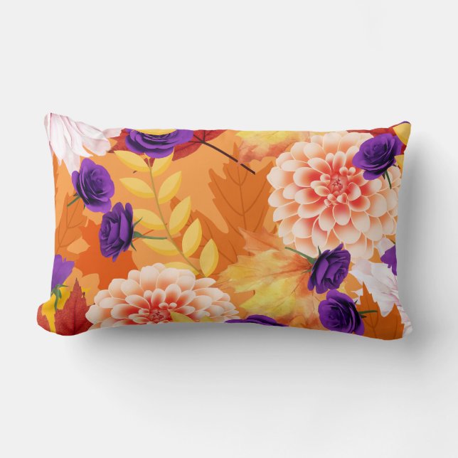 Kudde, Höstblommor Lumbarkudde (Framsida)