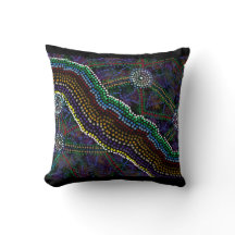 Kudde med australiensisk aboriginsk design