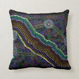 Kudde med australiensisk aboriginsk design