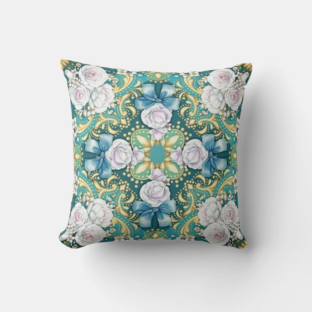 Kudde med blomdesign (Framsida)