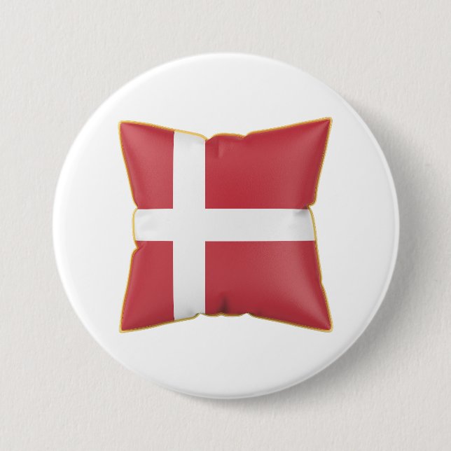 Kudde med Danmarks flagga Knapp (Framsida)