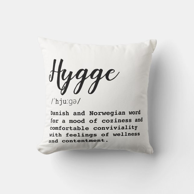 Kudde med den Hygge definitionen (Framsida)