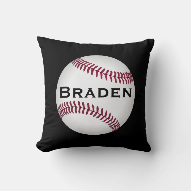 Kudde med eget namn eller text för barn baseballsp (Framsida)