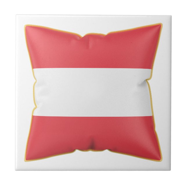 Kudde med Österrikes flagga Kakelplatta (Framsidan)