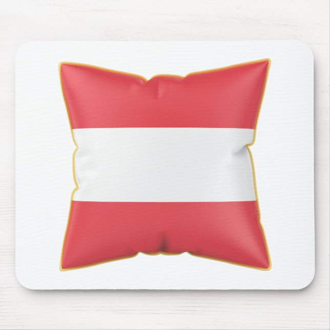 Kudde med Österrikes flagga Musmatta (Framsidan)