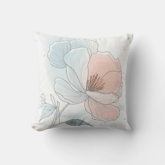kudde med stiliserade blommor