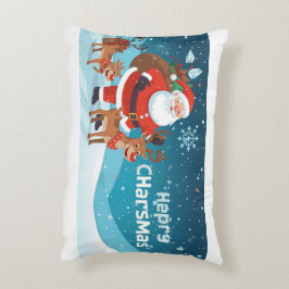 kudde med Tomte och renar