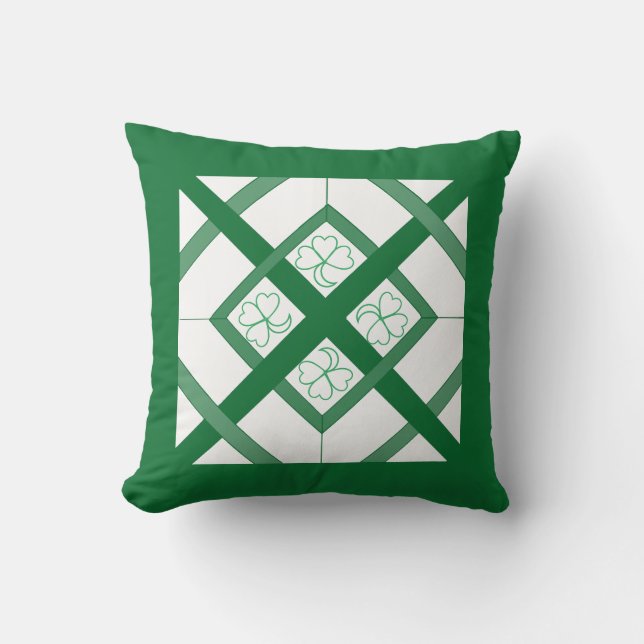 Kudde - Shamrock med blyinfattat glas-utseende (Framsida)