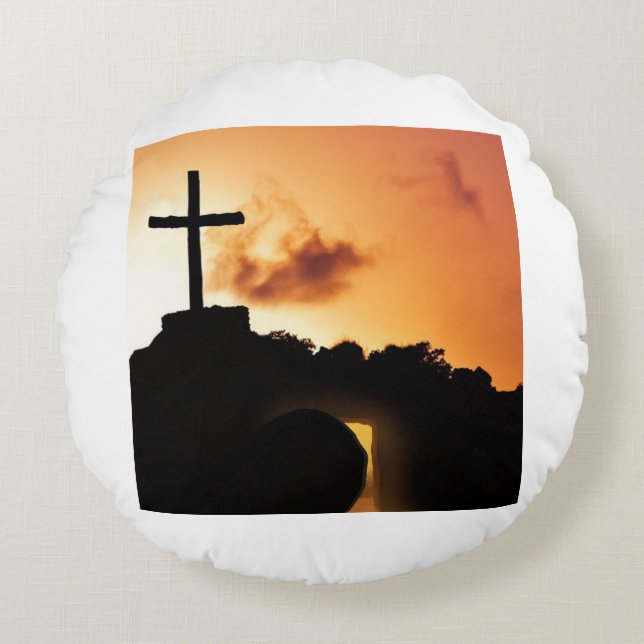 Kudden glad påsk rund kudde (Framsidan)