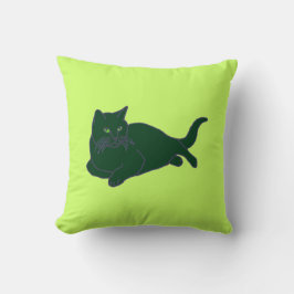 Kudden gult och Grönt Kattunge Kudde