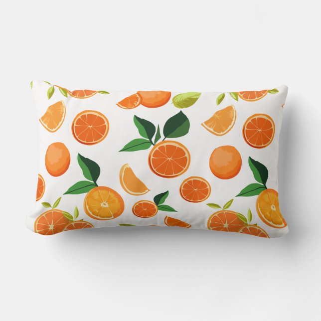 Kudden orange mönster lumbarkudde (Framsida)