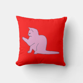 Kudden rosa och Röda Kattunge Kudde