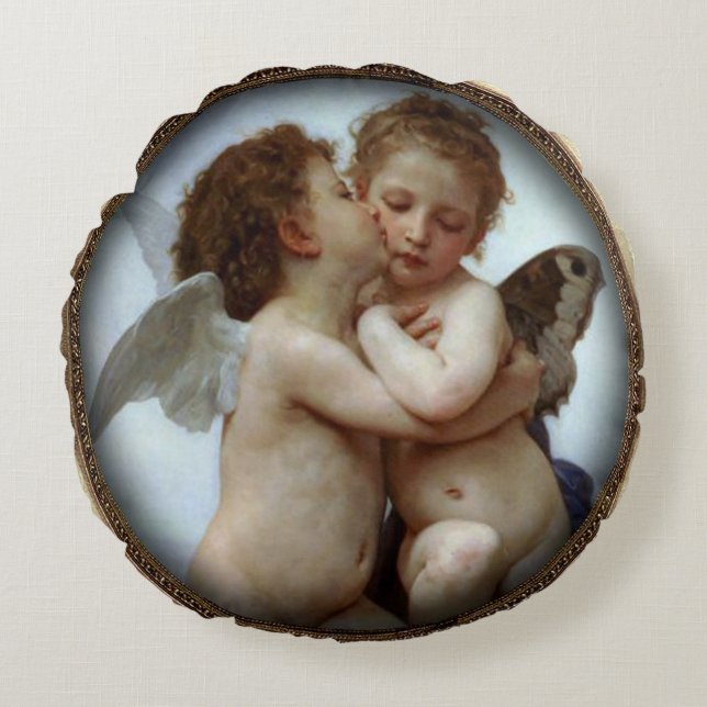 Kudder antik konst för rundan rund kudde (Framsidan)