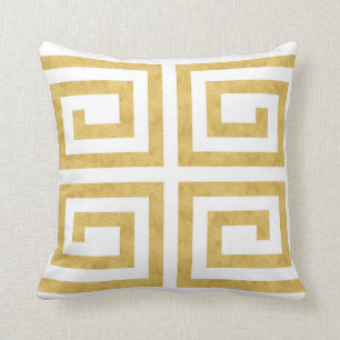 Kudder Dekor-Mjuk guld- vit för vänd Kudde