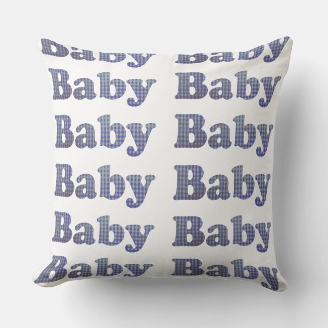 Kudder den baby blue Ginghambarnkammare för land Kudde (Framsida)