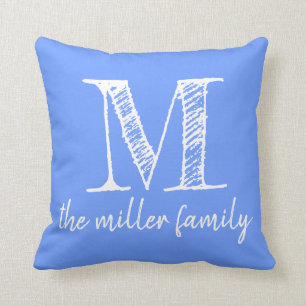 Kudder den beställnings- Monogrammed familjen fö Kudde