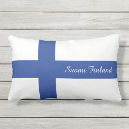 Kudder den beställnings- textflagga för SUOMI Lumbarkudde