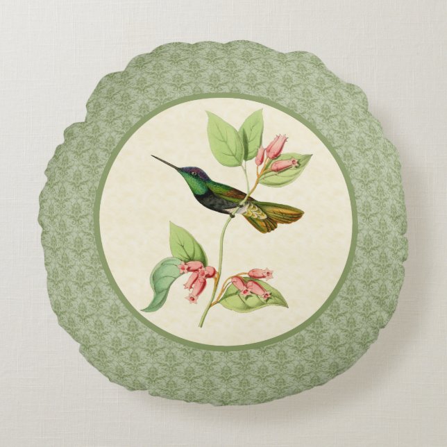 Kudder den damastast rundan för den storartade rund kudde (Framsidan)