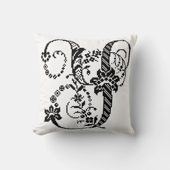 Kudder den dekorativa PIXELmonogramen för Y med Kudde (Framsida)