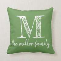 Kudder den gröna beställnings- Monogrammed