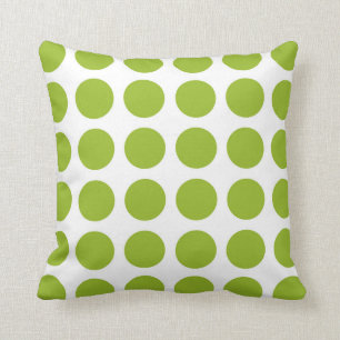 Kudder den gröna polka dots för limefrukt kudde