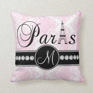 Kudder den Parisian monogramen för den rosa Kudde