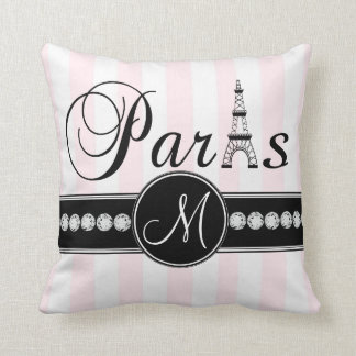 Kudder den Parisian monogramen för den rosa Kudde