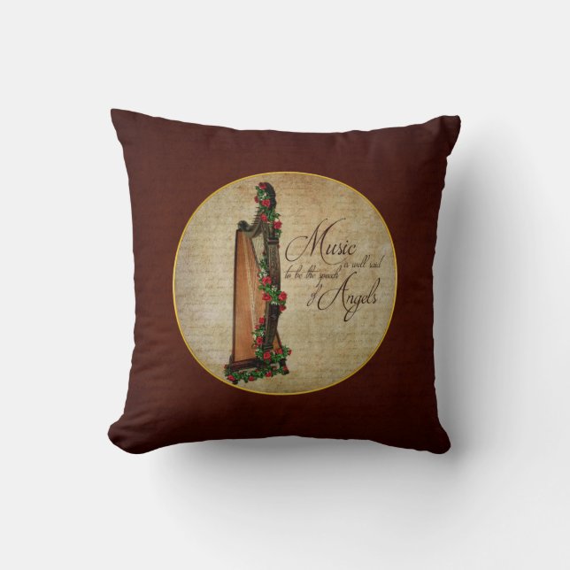 Kudder den rosa harpan för irländare kudde (Framsida)