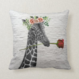 Kudder den rosa valentinen för den Boho giraffet Kudde