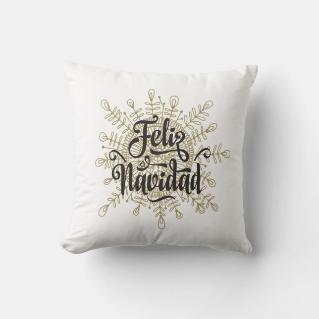 Kudder den spanska julen för den Feliz Navidad Kudde (Framsida)