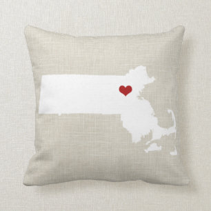 Kudder det statliga Massachusettes nya hemmet 16" Kudde