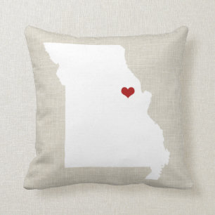 Kudder det statliga Missouri nya hemmet 16" x 16", Kudde