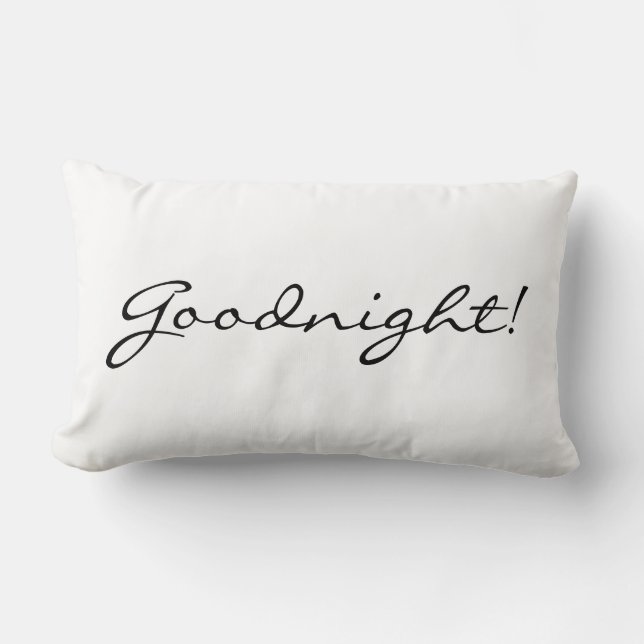 "Kudder Goodnight/den bra morgonen" Lumbarkudde (Framsida)