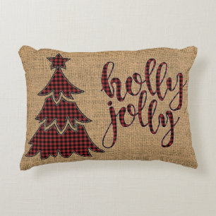 kudder jolly FAUXburlap för järneken, plädträd Prydnadskudde
