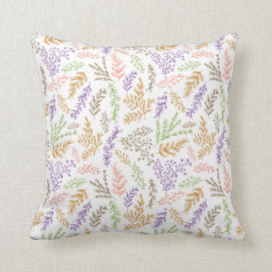 kudder mönstrade botaniska löv för klottret kudde